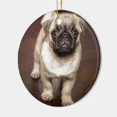 Foto van Cute Pug Keramisch Ornament (Links)