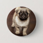 Foto van Cute Pug Ronde Button 5,7 Cm (Voorkant)