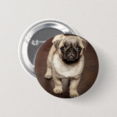 Foto van Cute Pug Ronde Button 5,7 Cm (Voorkant /achterkant)