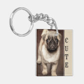 Foto van Cute Pug Sleutelhanger (Voorkant Links)