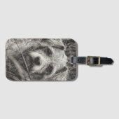 Foto van Cute Puppy Black en Whie Portret Bagagelabel (Voorkant (horizontaal))