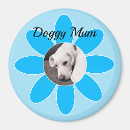 Foto van Cute Puppy Dog in Blue Mum Lijst Magneet
