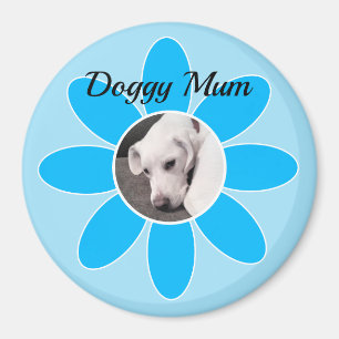 Foto van Cute Puppy Dog in Blue Mum Lijst Magneet