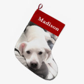 Foto van Cute Puppy Dog Red Grote Kerstsok (Voorkant (Hangend))