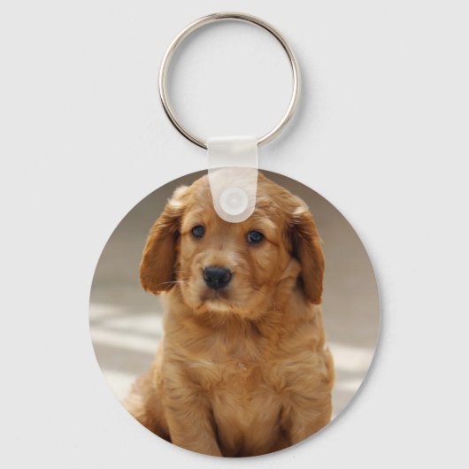 Foto van Cute Puppy Portret Sleutelhanger (Voorkant)