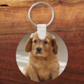Foto van Cute Puppy Portret Sleutelhanger (Voorkant)