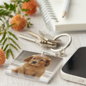 Foto van Cute Puppy Portret Sleutelhanger (Voorkant Rechts)