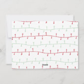 Foto van Cute Red en Green Kerstlams Feestdagenkaart (Achterkant)