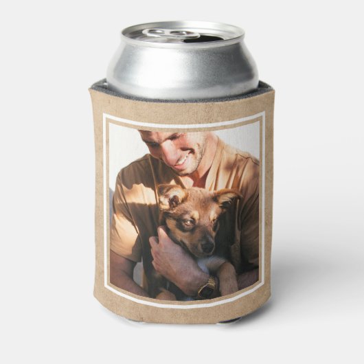 Foto van Cute Rustic World's Best Dog Dad Blikjeskoeler (Blikje Achterkant)