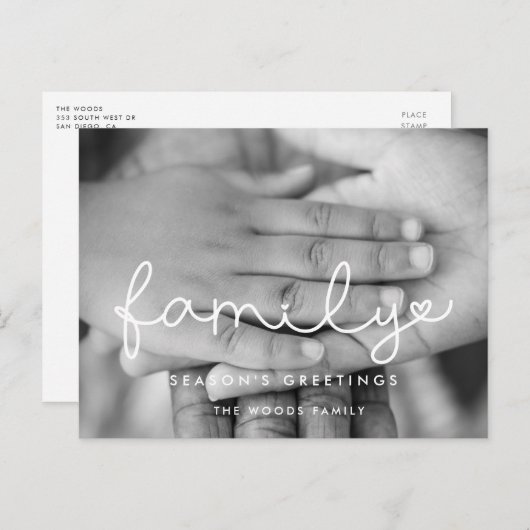 Foto van Cute script Feestdagenkaart (Voorkant / Achterkant)