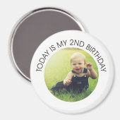 Foto van Cute Second Birthday Toddler Party Magneet (Voorkant / Achterkant)