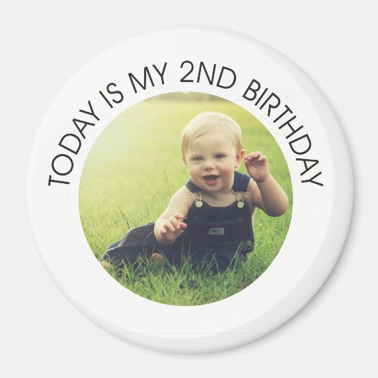 Foto van Cute Second Birthday Toddler Party Magneet (Voorkant)