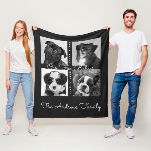 Foto van Cute Simple Fur Babies Animal Pet Fleece Deken (In situ)