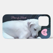 Foto van Cute Sleeping Dog met Heart Monogram Case-Mate iPhone Case (Achterkant (horizontaal))