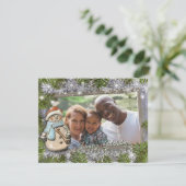 Foto van Cute snowman lijst Feestdagenkaart (Staand voorkant)