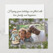 Foto van Cute snowman lijst Feestdagenkaart (Voorkant / Achterkant)