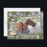 Foto van Cute snowman lijst Feestdagenkaart<br><div class="desc">Cute snowman lijst voor je vakantiefoto om met geliefden te delen</div>