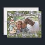 Foto van Cute snowman lijst Feestdagenkaart<br><div class="desc">Cute snowman lijst voor je vakantiefoto om met geliefden te delen</div>