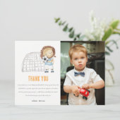 Foto van Cute Sporty Football Player Bedankkaart (Staand voorkant)