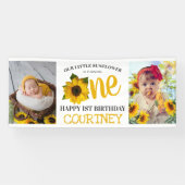 Foto van Cute Sunflower 1st Birthday Spandoek (Horizontaal)