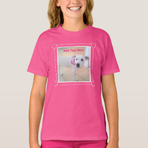 Foto van Cute Sweet White Puppy Dog Face Pink T-shirt