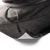 Foto van Cute Tired White Dog met Best Friend Dad Poster (Hoek)