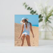 Foto van Cute Tushy Bikini Girl Briefkaart (Staand voorkant)