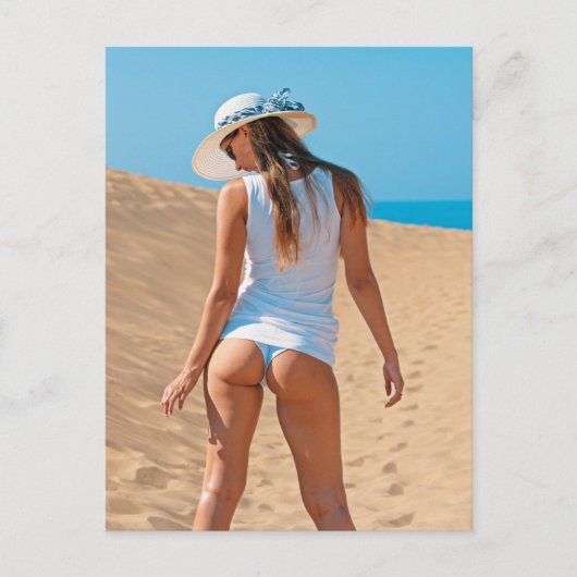 Foto van Cute Tushy Bikini Girl Briefkaart (Voorkant)