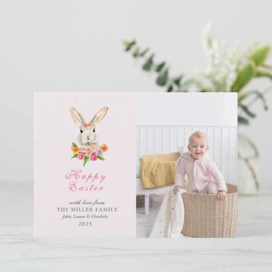 Foto van Cute Waterverf Paasbroodje Feestdagenkaart (Staand voorkant)