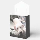 Foto van Cute White Dog Hanging Out with Dad Bedankdoosjes (Geopend)