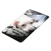 Foto van Cute White Dog Hanging Out with Dad Magneet (Linkerzijde)