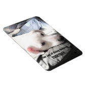 Foto van Cute White Dog Hanging Out with Dad Magneet (Rechterzijde)