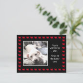 Foto van Cute White Dog met beste vriend papa Briefkaart (Staand voorkant)
