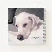 Foto van Cute White Dog met Lazy Winter Day Notitieboek (Achterkant)