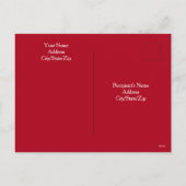 Foto van Cute White Dog met pap Red Kerstmis Feestdagenkaart (Achterkant)