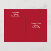 Foto van Cute White Dog met pap Red Kerstmis Feestdagenkaart (Achterkant)