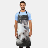 Foto van Cute White Dog met papa Good Cook Funny Schort (Gedragen)