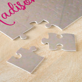 Foto van Cute White Dog met Scarf Custom Name Legpuzzel (Zijkant)