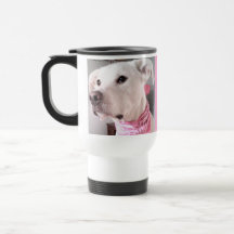 Foto van Cute White Dog Personalize with name roze