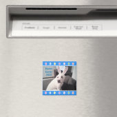 Foto van Cute White Dog Wearing Easter Bunny Ears Magneet (Insitu (Vaatwasser))