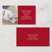 Foto van Cute White Dog Wearing Red Collar Visitekaartje (Voorkant / Achterkant)