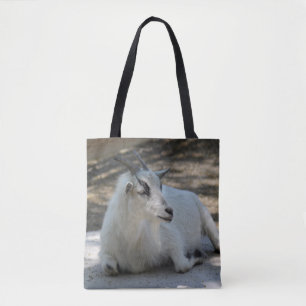 Foto van Cute White Goat Laing Tote Bag