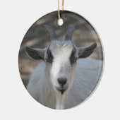 Foto van Cute White Goat Portrait Keramisch Ornament (Links)