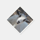 Foto van Cute White Goat Portrait Servet (Hoek)