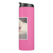 Foto van Cute White Labrador Mix Dog Pink Thermal Thermosbeker (Geroteerd rechts)