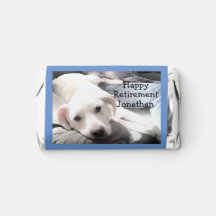 Foto van Cute White Puppy Dog Resting with Dad