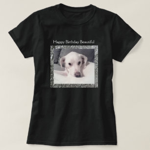 Foto van Cute White Puppy Dog Winter Snow Day T-shirt