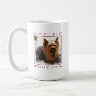 Foto van Cute World's Best Yorkie Mam Pink Gray Pa Koffiemok