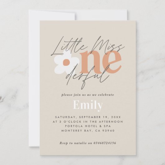 Foto van daisy boho retro terracotta kaart (Voorkant)