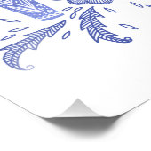 Foto van Dala Horse Blue Folk Foto Afdruk (Hoek)